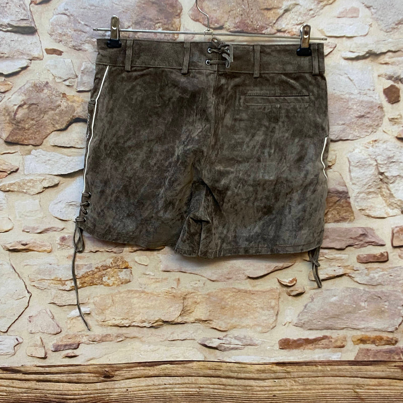 Kurze Vintage Damen Lederhose Waldschütz – Gr. 36