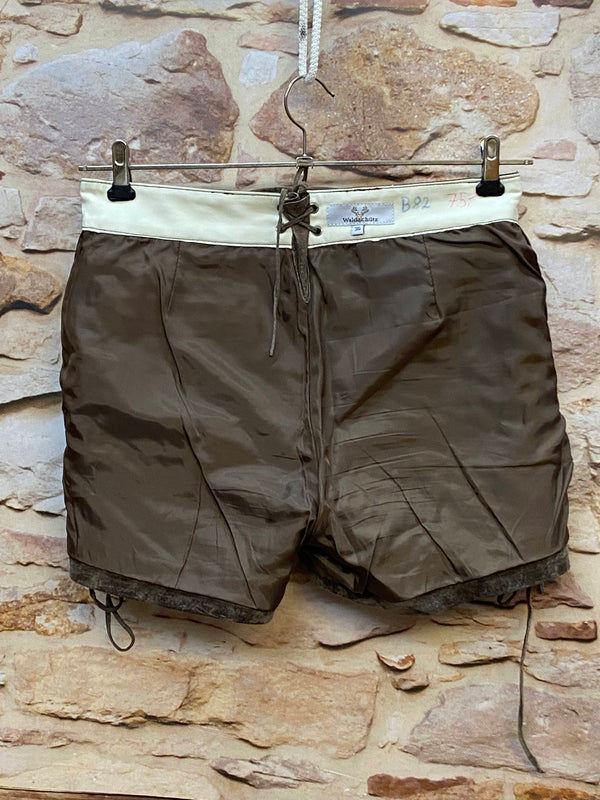 Kurze Vintage Damen Lederhose Waldschütz – Gr. 36