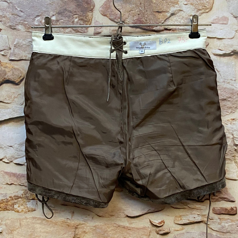 Kurze Vintage Damen Lederhose Waldschütz – Gr. 36