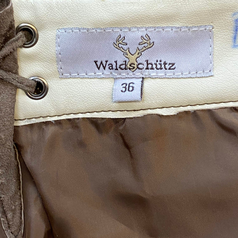 Kurze Vintage Damen Lederhose Waldschütz – Gr. 36