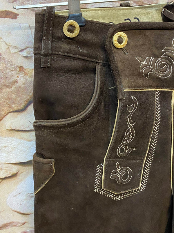 Herren Trachtenlederhose Kniebund Gr. 44 – dunkelbraun