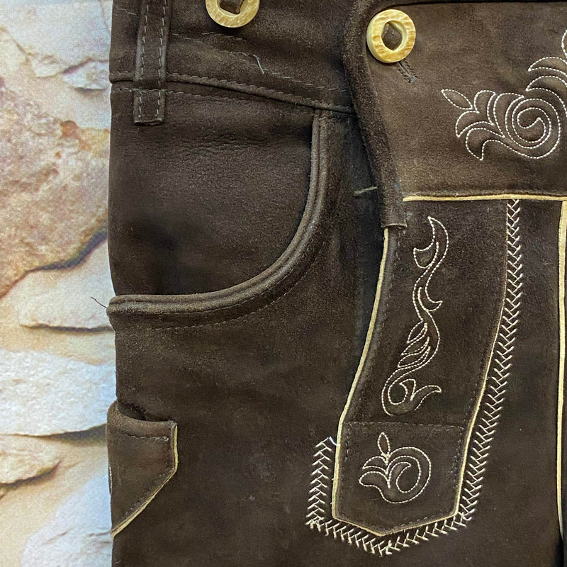 Herren Trachtenlederhose Kniebund Gr. 44 – dunkelbraun
