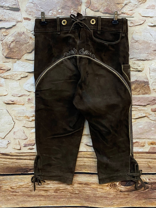 Herren Trachtenlederhose Kniebund Gr. 44 – dunkelbraun