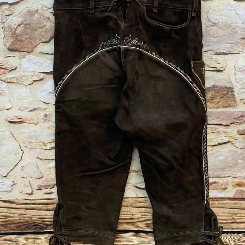Herren Trachtenlederhose Kniebund Gr. 44 – dunkelbraun