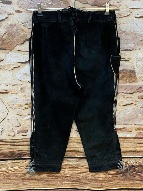 Damen Trachtenlederhose Gr. 34 – schwarz bestickt