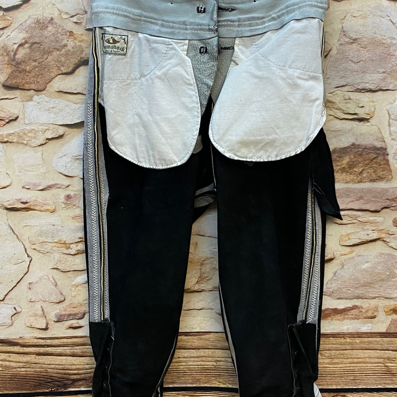 Damen Trachtenlederhose Gr. 34 – schwarz bestickt