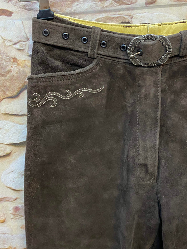 Damen Trachtenlederhose Gr. 36 – dunkelbraun 3/4 – Beckert Modell