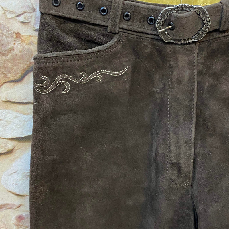 Damen Trachtenlederhose Gr. 36 – dunkelbraun 3/4 – Beckert Modell