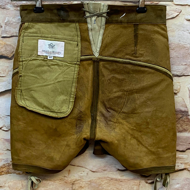 Kurze Vintage Damen Lederhose Spieth & Wensky – Gr. 36