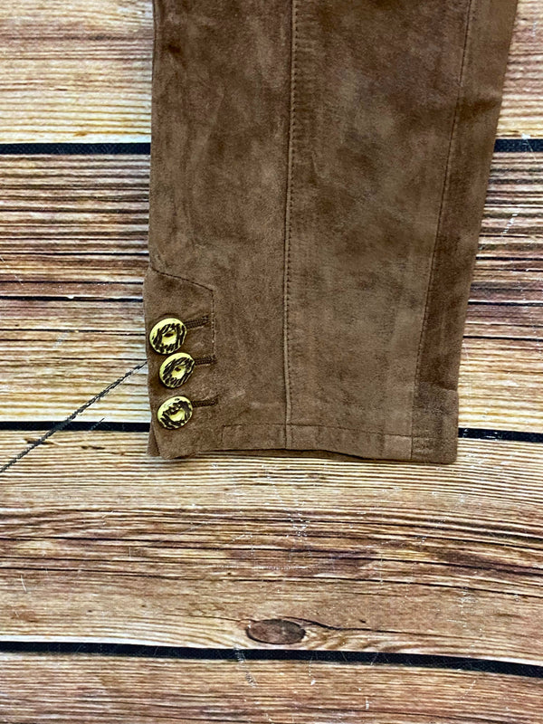 Vintage 80er/90er Damen Lederhose aus Echtleder Braun Gr. 42, Ansicht 4