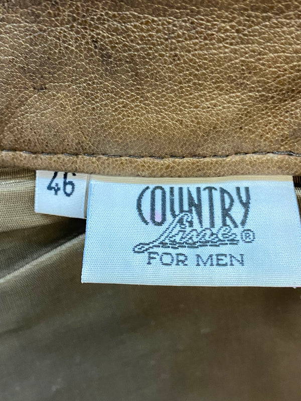 Country Line Markenetikett und Größenetikett 46 in der Vintage Trachtenlederhose