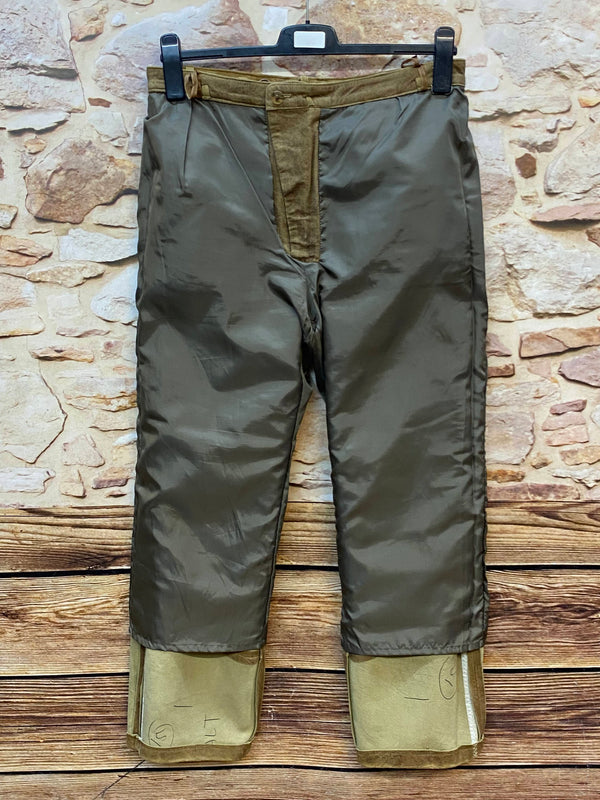 Lange Trachten Lederhose Gr. 26 aus echtem Leder in Braun Innensansicht mit Futter