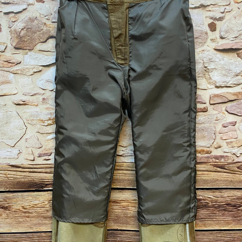 Lange Trachten Lederhose Gr. 26 aus echtem Leder in Braun Innensansicht mit Futter