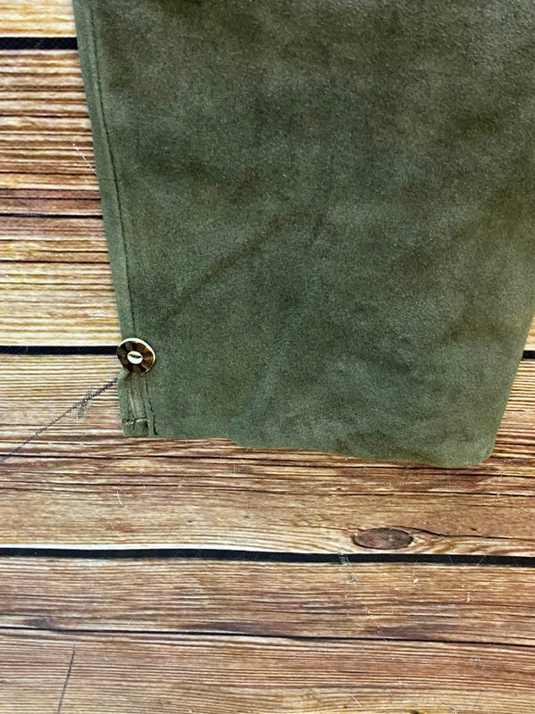 Lange Trachten Lederhose Herren Gr. 52 olivgrün Wildleder