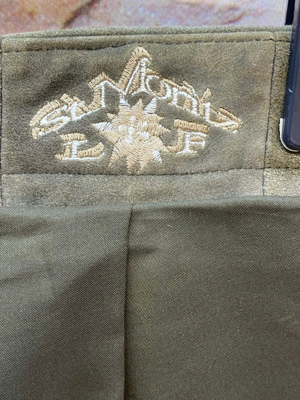 „Vintage Trachtenlederhose Herren lang mit Patina und Wildlederoptik“