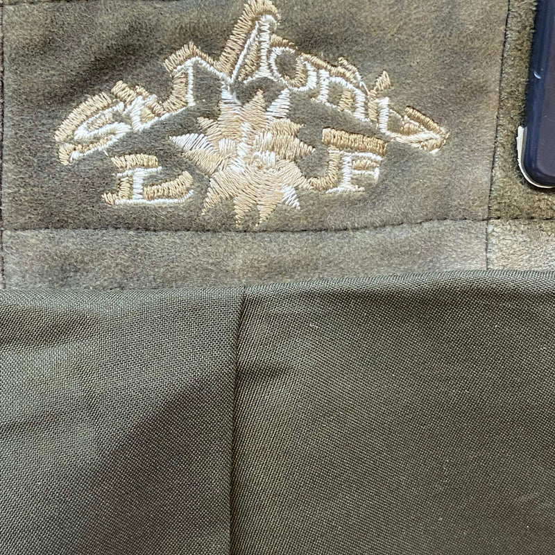 „Vintage Trachtenlederhose Herren lang mit Patina und Wildlederoptik“