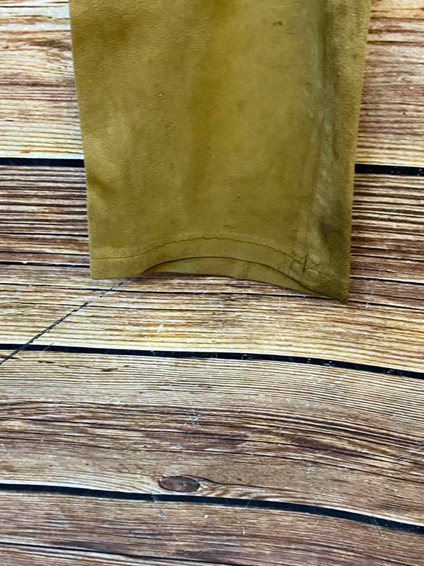 „Lange Lederhose Trachtenhose Größe 48 aus echtem Leder in olivbraun mit Beintaschen Ansicht 3“