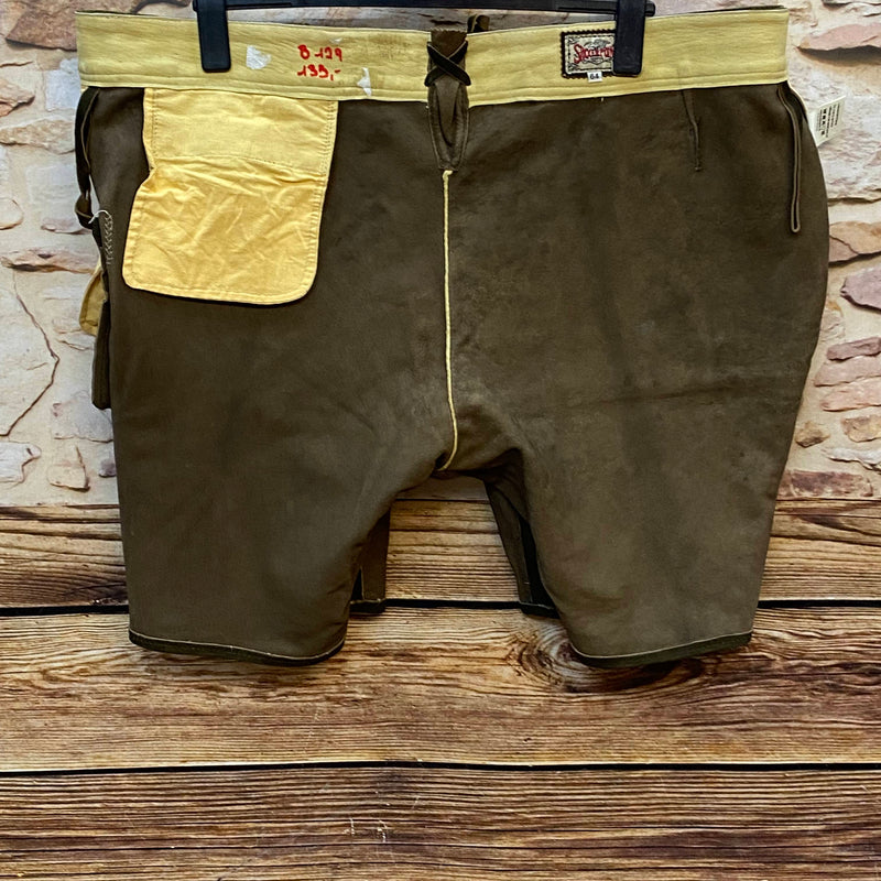 Kurze Trachtenlederhose Herren Gr. 64 – braune Stockerpoint Lederhose aus Echtleder, Ansicht 3