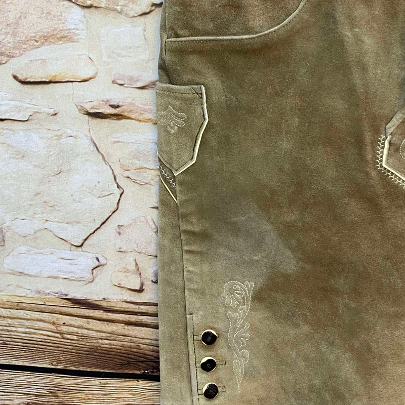 Kurze Trachtenlederhose Herren Gr. 60 – braune Kaisers Trachten Lederhose aus Echtleder, Ansicht 4