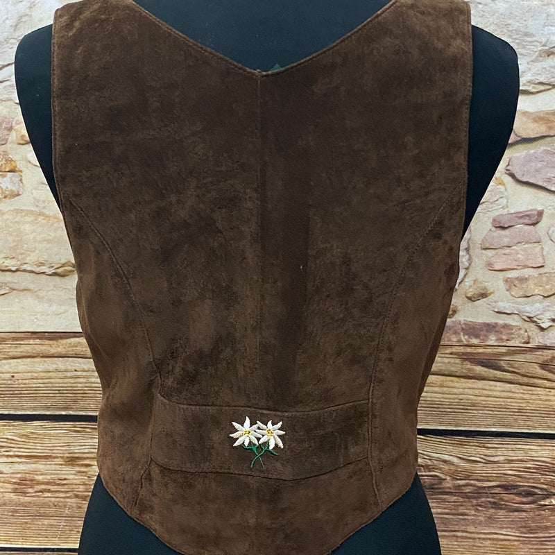 Trachten Ledermieder Corsage aus Leder, Gr.40 braun. Hammerschmid