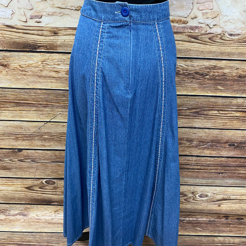 Trachten-Jeansrock Gr. 38 – Blau/Natur im Landhaus-Look