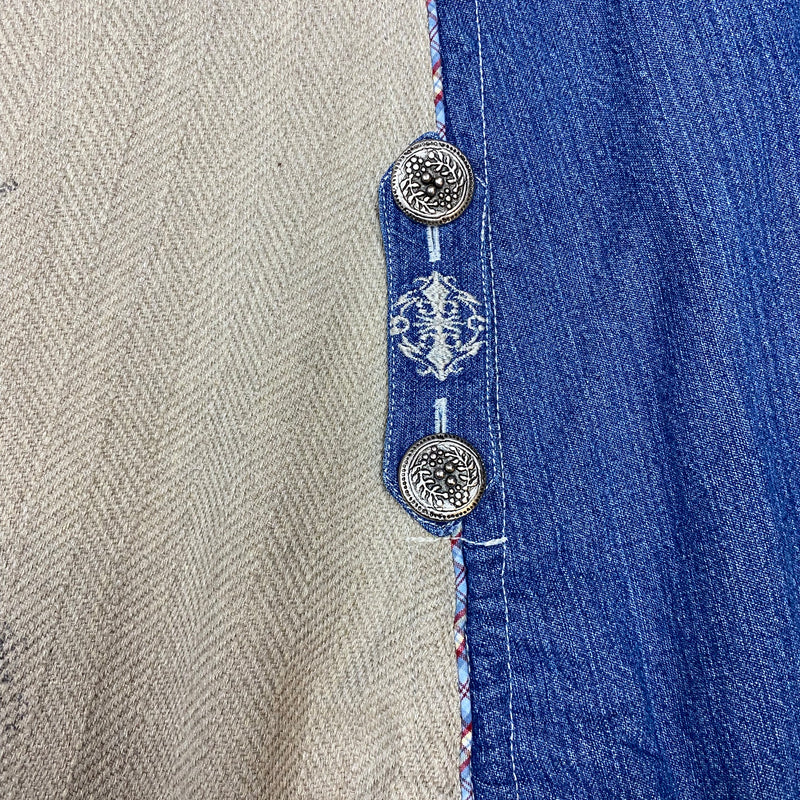 Trachten-Jeansrock Gr. 38 – Blau/Natur im Landhaus-Look