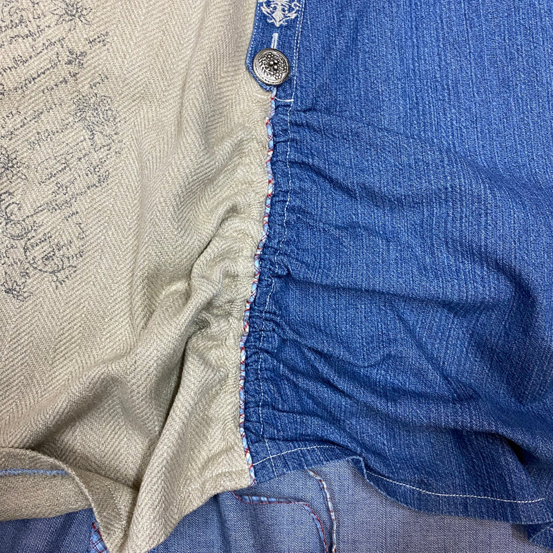 Trachten-Jeansrock Gr. 38 – Blau/Natur im Landhaus-Look