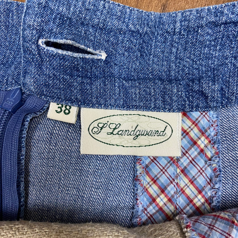 Trachten-Jeansrock Gr. 38 – Blau/Natur im Landhaus-Look