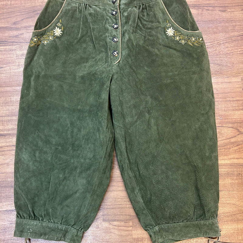 Vintage Trachten-Lederhose mit Blumenstickerei