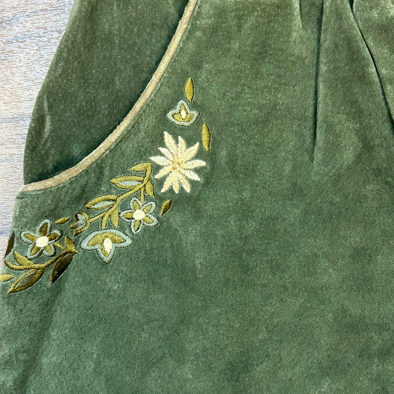 Vintage Trachten-Lederhose mit Blumenstickerei