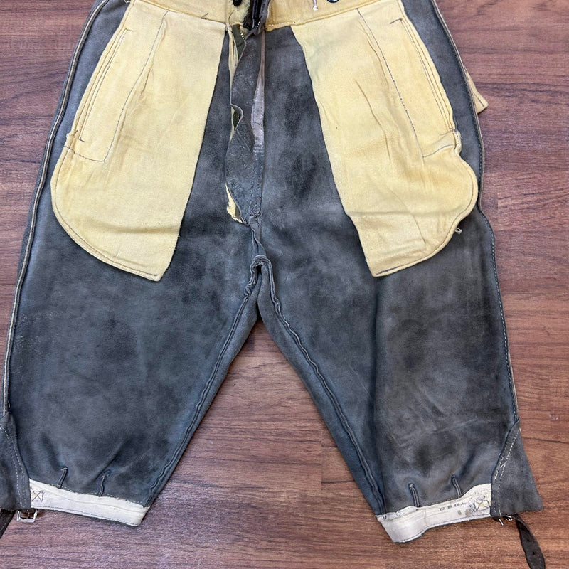 Trachten-Lederhose Kniebund Vintage  Krachlederne Bund 80 cm