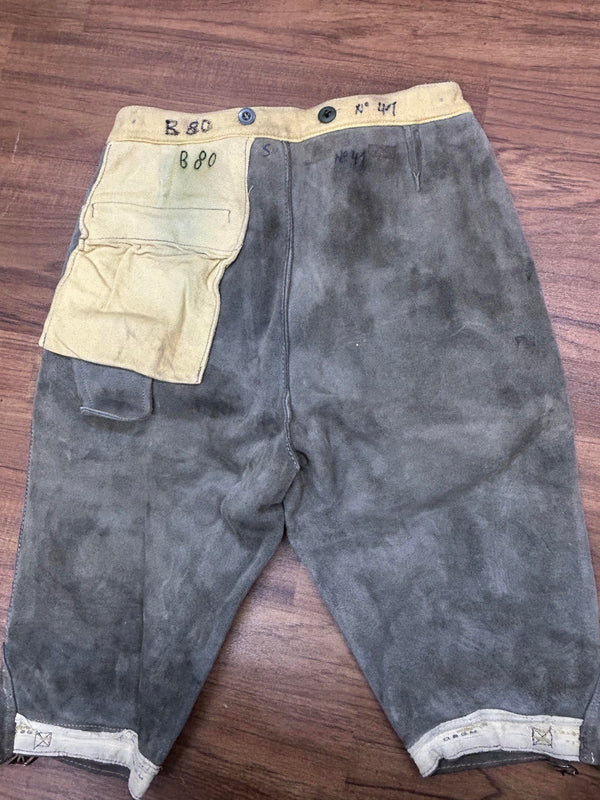 Trachten-Lederhose Kniebund Vintage  Krachlederne Bund 80 cm