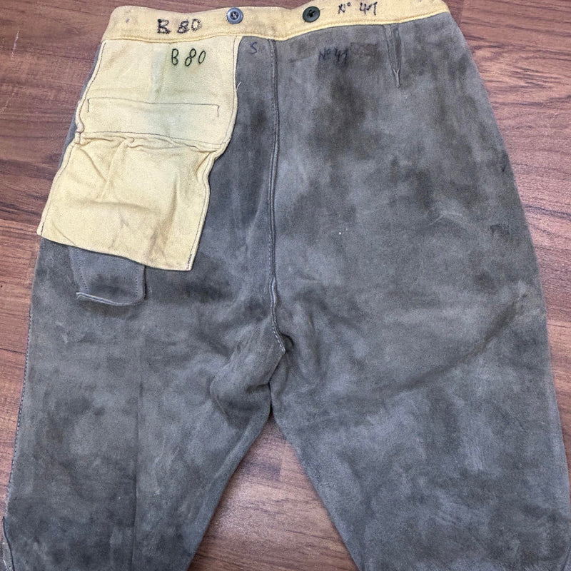 Trachten-Lederhose Kniebund Vintage  Krachlederne Bund 80 cm