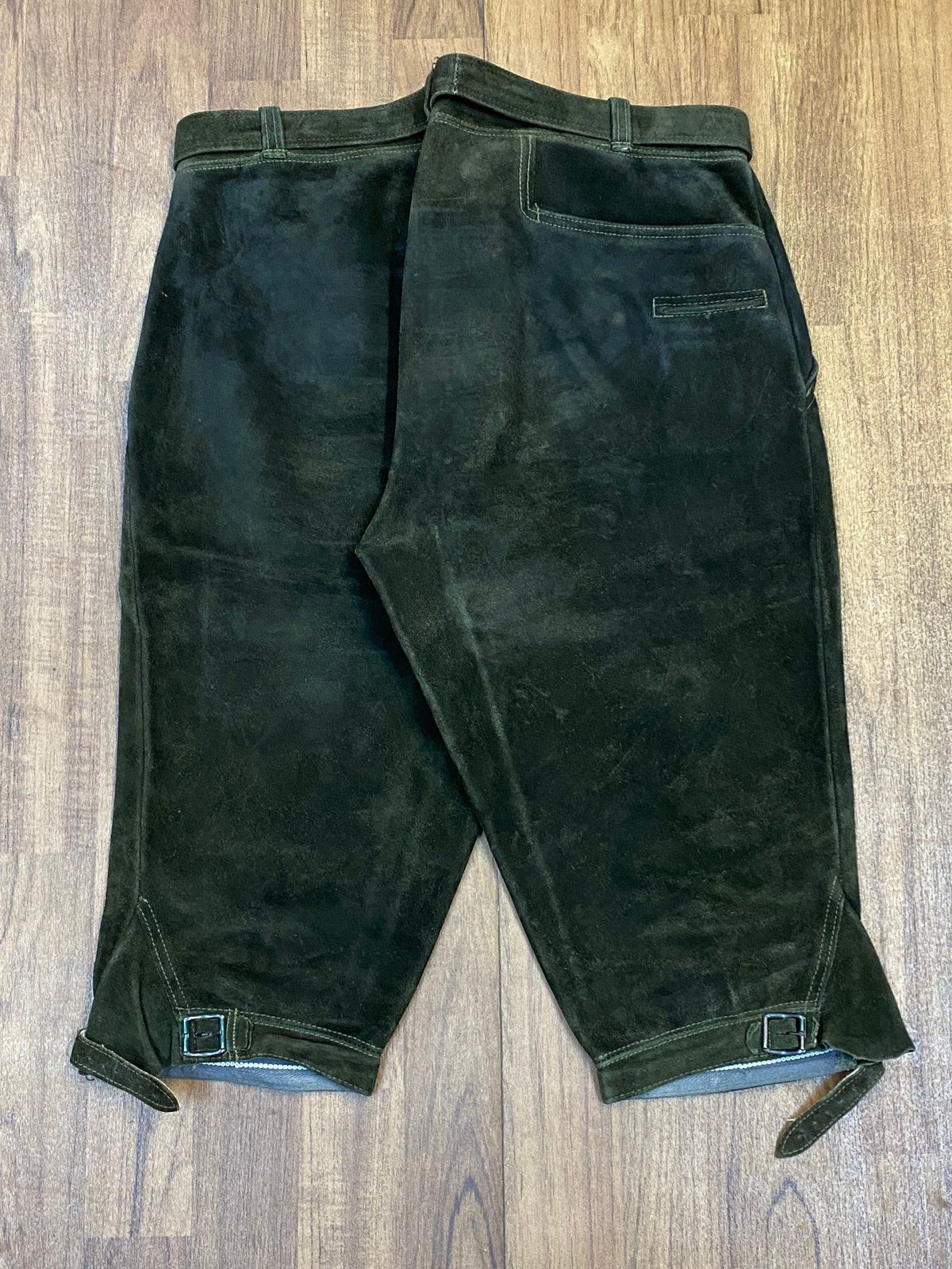 Pantalon en cuir traditionnel jusqu'aux genoux Pantalon de chasse en cuir Frankonia jusqu'aux genoux ceinture 91, taille 50