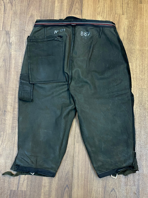 Trachtenkniebundhose aus Leder dunkelgrün Vintage Herren, Gr.46