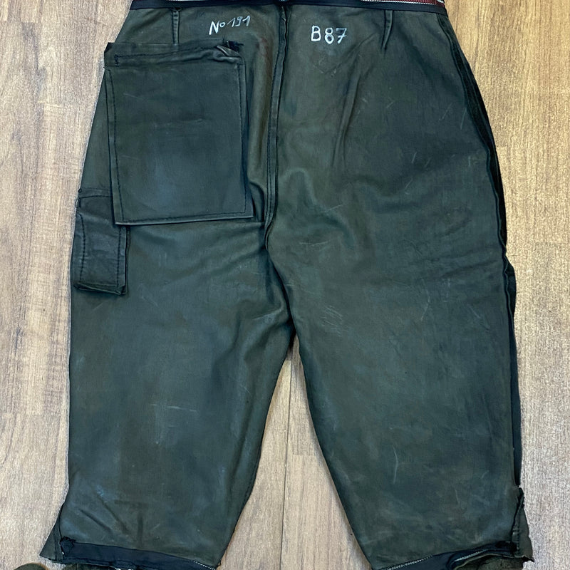 Trachtenkniebundhose aus Leder dunkelgrün Vintage Herren, Gr.46