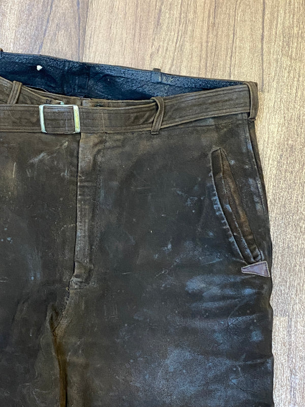 Alte Kniebund-Trachtenlederhose vón Leder Nübler aus München Gr.44