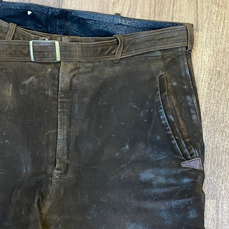 Alte Kniebund-Trachtenlederhose vón Leder Nübler aus München Gr.44