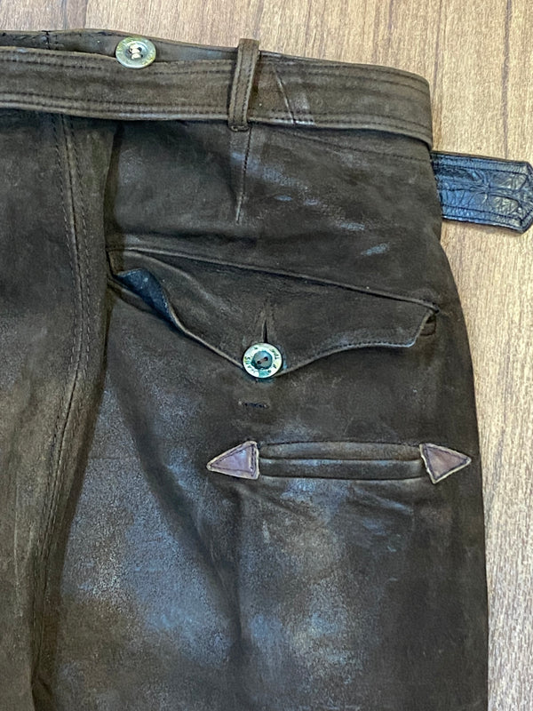 Alte Kniebund-Trachtenlederhose vón Leder Nübler aus München Gr.44