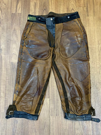 Alte Kniebund-Trachtenlederhose vón Leder Nübler aus München Bund 80 cm, Gr.44