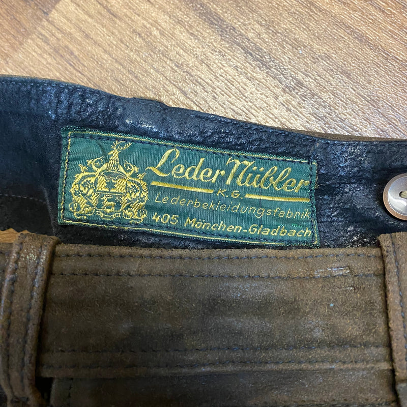 Alte Kniebund-Trachtenlederhose vón Leder Nübler aus München Gr.44