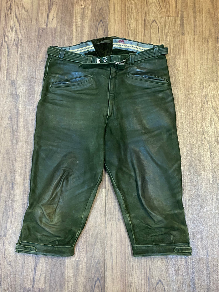 Vintage Kniebund-Trachtenlederhose Herren in grün Bund 96 cm