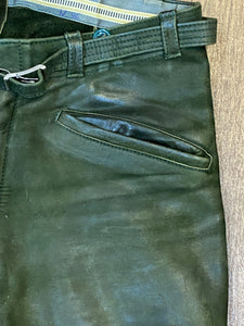 Vintage Kniebund-Trachtenlederhose Herren in grün Bund 96 cm
