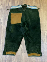 Vintage Kniebund-Trachtenlederhose Herren in grün Bund 96 cm, Gr.52