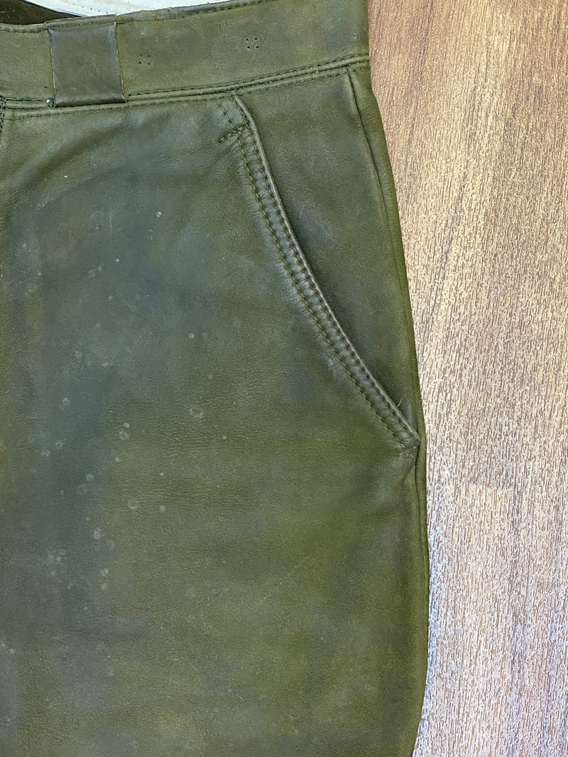 Trachtenkniebundhose aus Leder Gr.46 Bund 81 cm