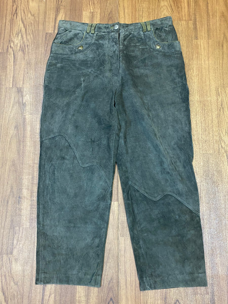 Lange Trachtenlederhose für Damen Vintage Gr.46 