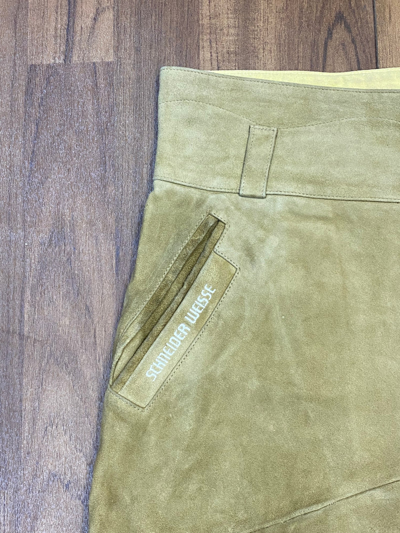 Trachtenlederhose Beckert Lederhose Schneider Weisse Vintage Bund 105, Gr.56