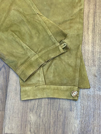 Lange Trachtenlederhose aus Echtleder Lederhose Herren Gr.52 in olive