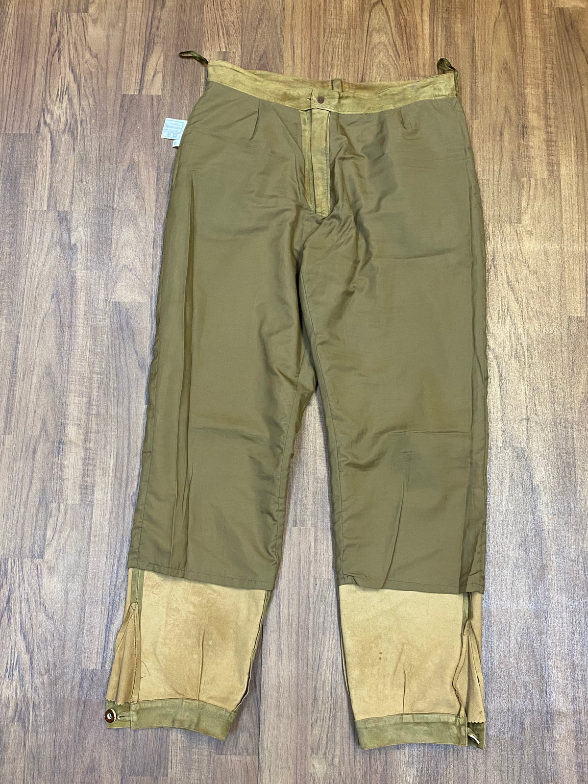 Lange Trachtenlederhose aus Echtleder Lederhose Herren Gr.52 in olive