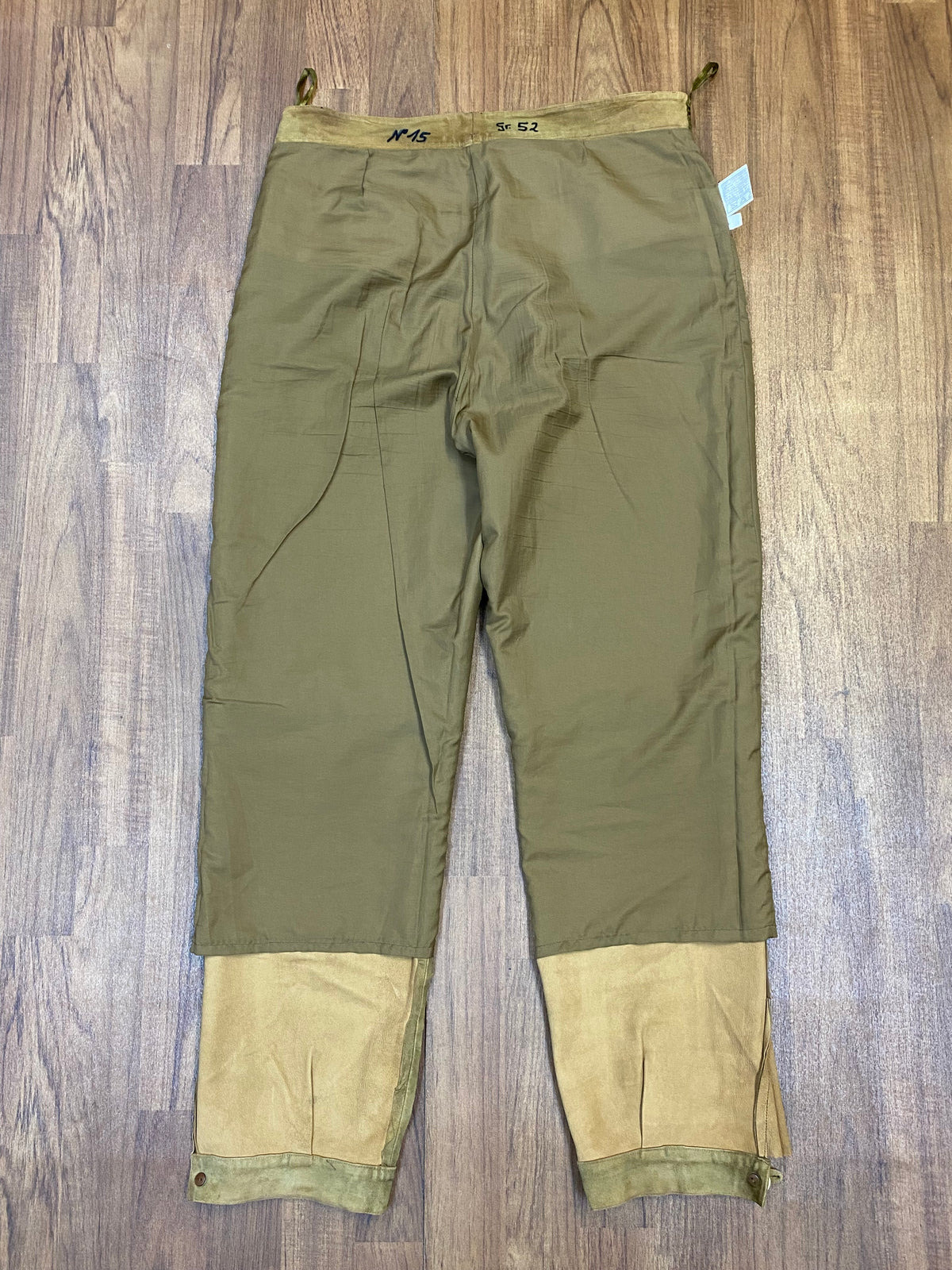 Lange Trachtenlederhose aus Echtleder Lederhose Herren Gr.52 in olive